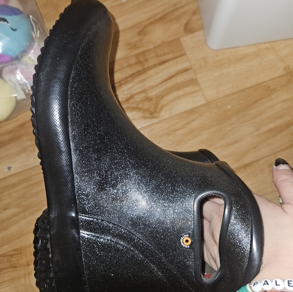 Bogs Women's Ankle Glitter Rain Boots, Black Waterproof Slip-On, Size - Picture 4 of 8